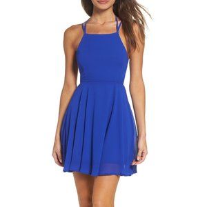 Lulus Good Deeds Lace-Up Skater Dress